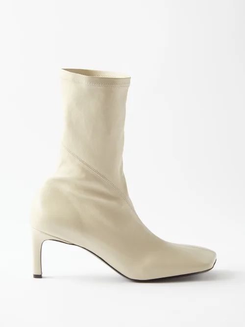 Stretch 30 Leather Ankle Boots - Womens - Cream
