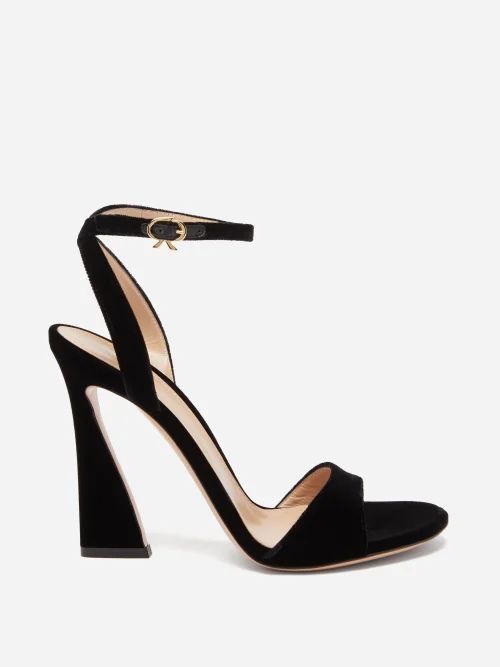 Aura 105 Velvet Sandals - Womens - Black