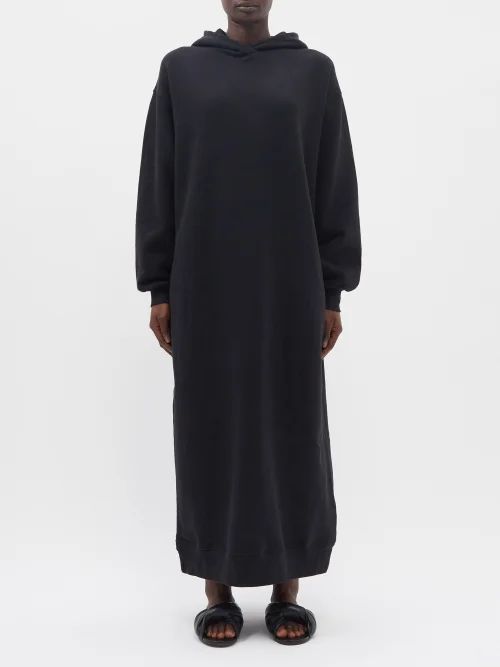 Recycled-yarn Hoodie Dress - Womens - Black