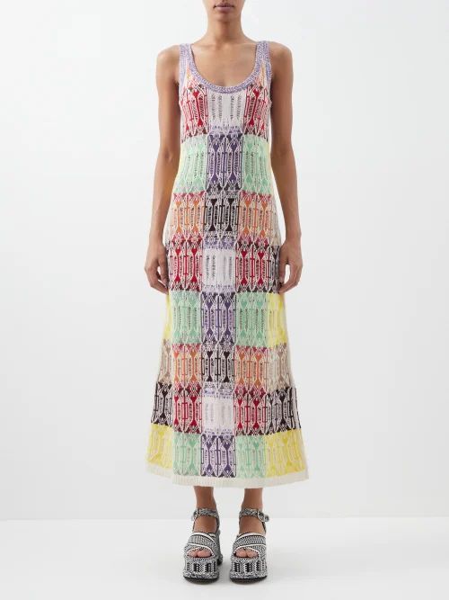 Jacquard-knit Recycled Cashmere Maxi Dress - Womens - Multi