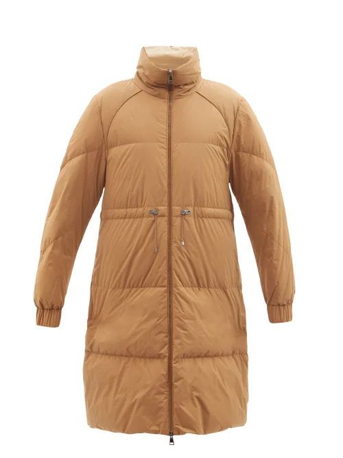 Citronnier Drawstring Quilted Down Coat - Womens - Camel