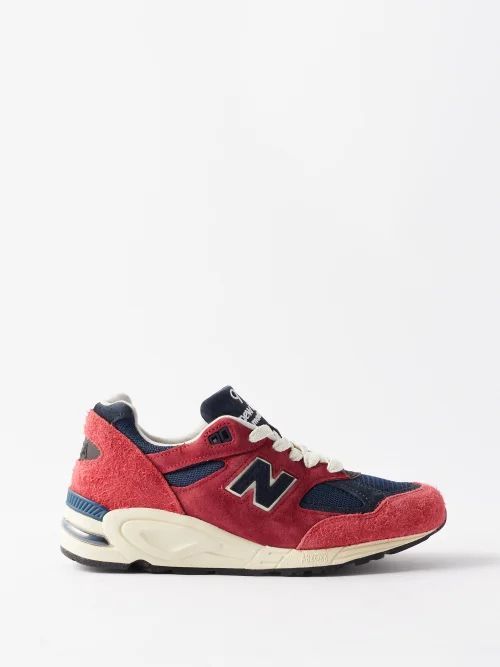 Made In Usa 990v2 Suede And Mesh Trainers - Womens - Red