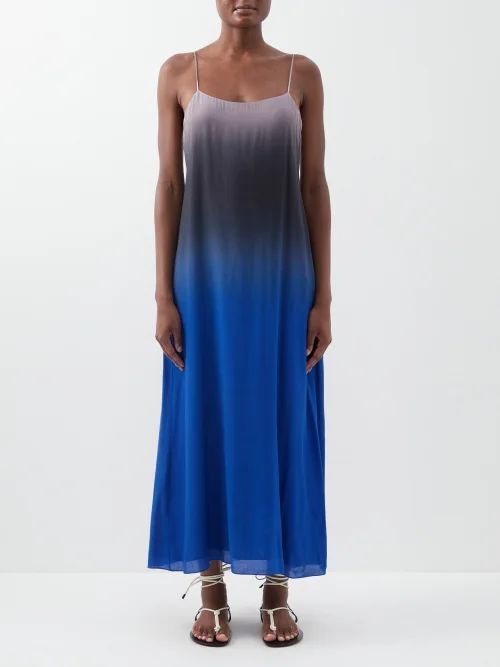Kula Dégradé Voile Maxi Dress - Womens - Blue Multi