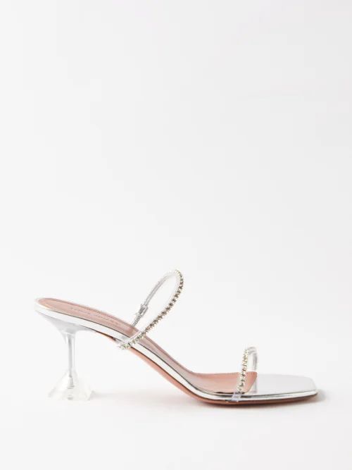 Gilda 70 Crystal-embellished Pvc Sandals - Womens - Clear