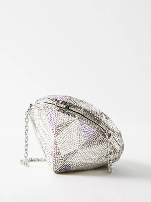 Diamond Flawless Crystal-embellished Clutch Bag - Womens - Silver