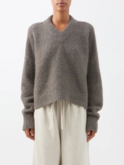 Mélange Pima Cotton-blend Sweater - Womens - Light Khaki