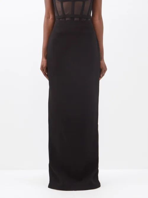 High-rise Crepe Maxi Skirt - Womens - Black