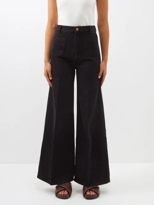 Brompton Wide-leg Jeans - Womens - Black