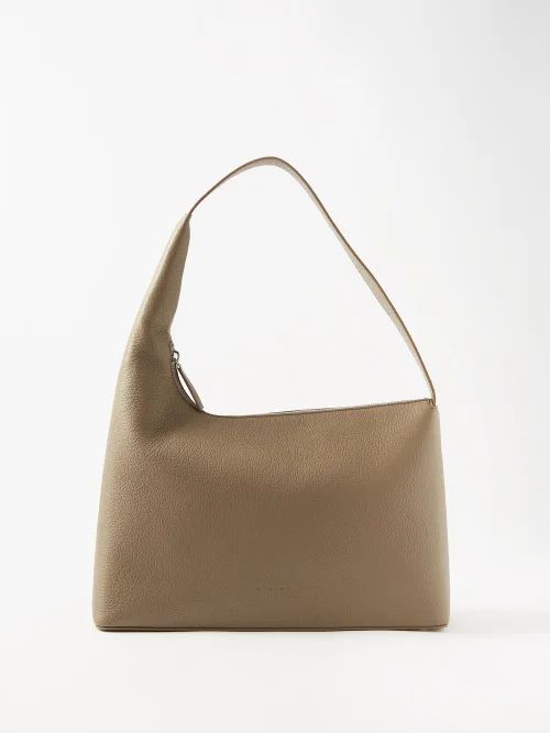 Lune Medium Grained-leather Shoulder Bag - Womens - Taupe