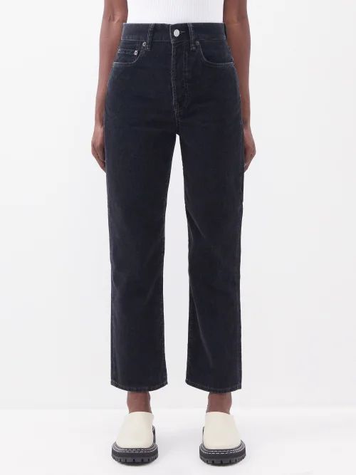 Mece Cotton-blend Corduroy Cropped Jeans - Womens - Black