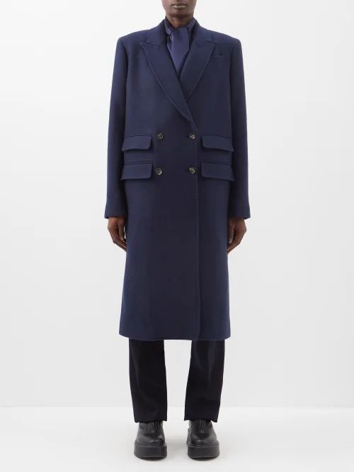 Reed Double-breasted Virgin Wool Coat - Womens - Navy