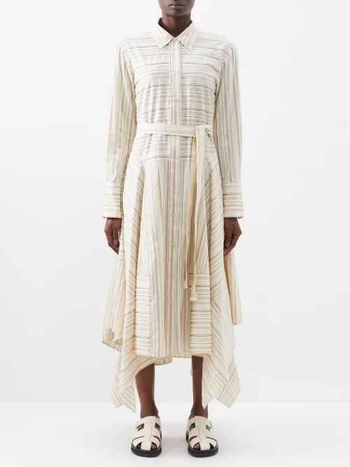Golford Striped Cotton-blend Shirt Dress - Womens - Beige