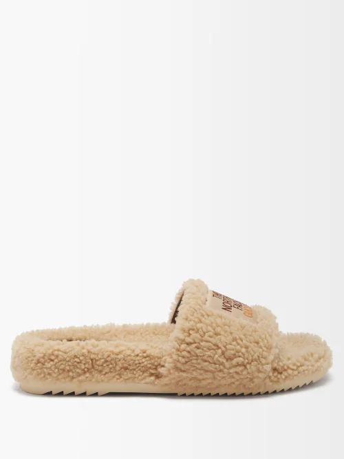 X The North Face Shearling Slides - Womens - Beige