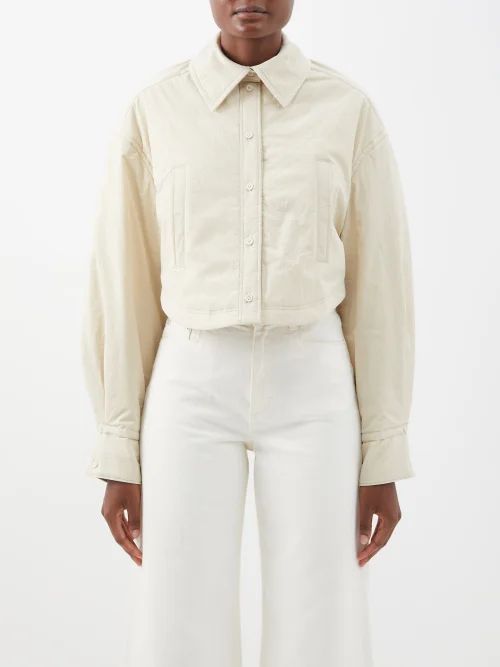 Arnesi Cropped Cotton-blend Shirt - Womens - Light Beige