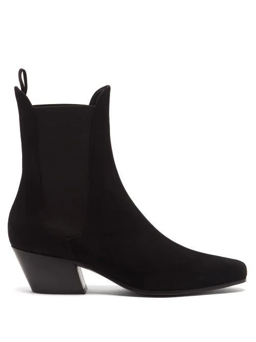 Saratoga Suede Chelsea Boots - Womens - Black