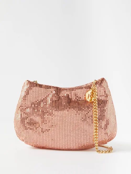 Alba Chainmail Shoulder Bag - Womens - Light Pink