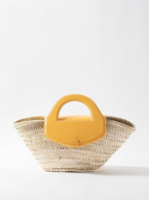 Alqueria Straw Basket Bag - Womens - Yellow Multi