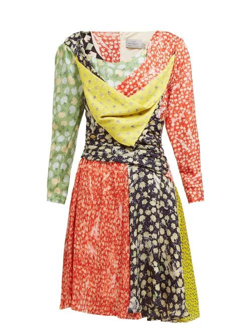 Adriana Floral-print Silk-blend Mini Dress - Womens - Multi