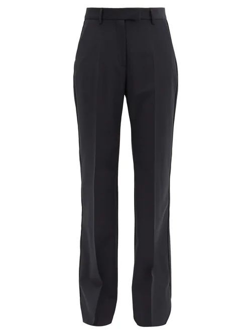 Amanda High-rise Wool-blend Trousers - Womens - Black