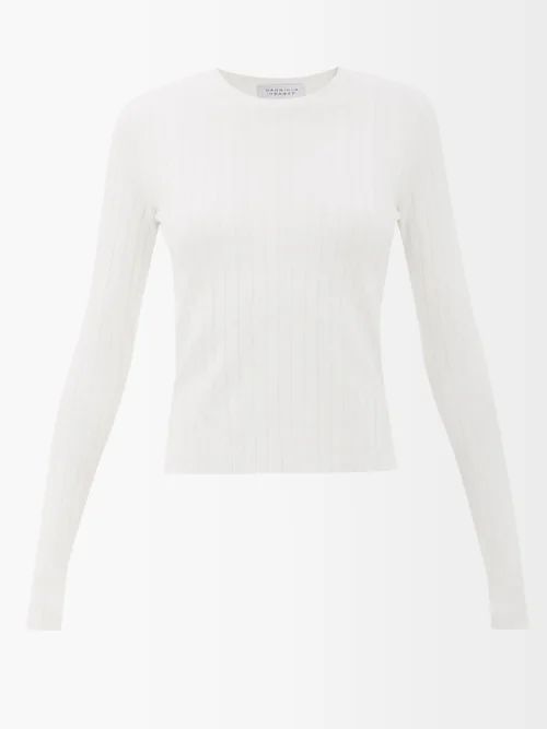 Brin Ribbed Virgin-wool Sweater - Womens - Ivory