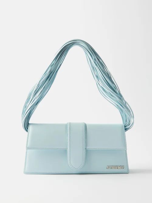 Bambino Long Ficiu Leather Shoulder Bag - Womens - Light Blue