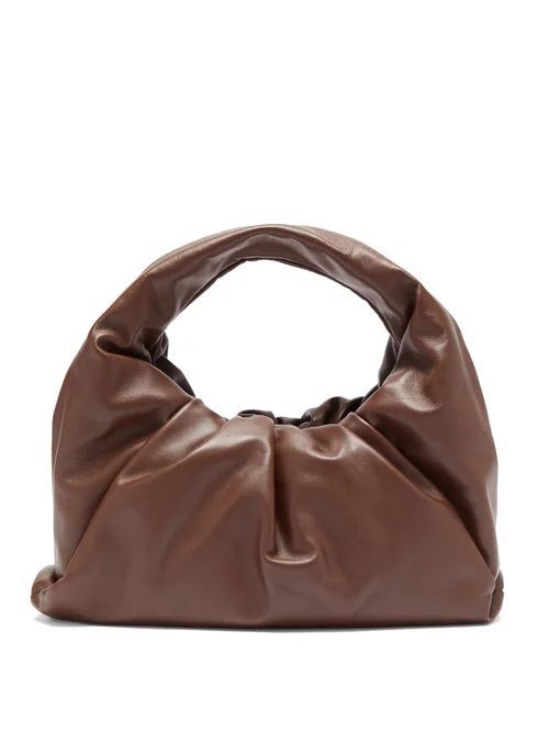 Bottega Veneta - The Shoulder Pouch Small Leather Bag - Womens - Dark Brown