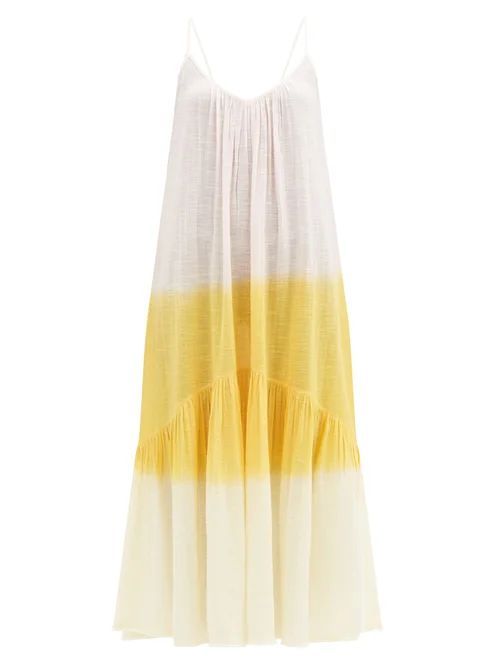 Anaak - Rosetta Dip-dyed Cotton Maxi Dress - Womens - Orange Multi