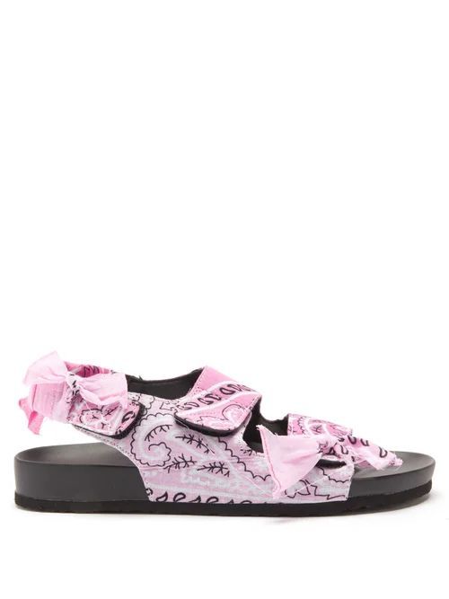 Apache Paisley-print Moulded-sole Sandals - Womens - Pink