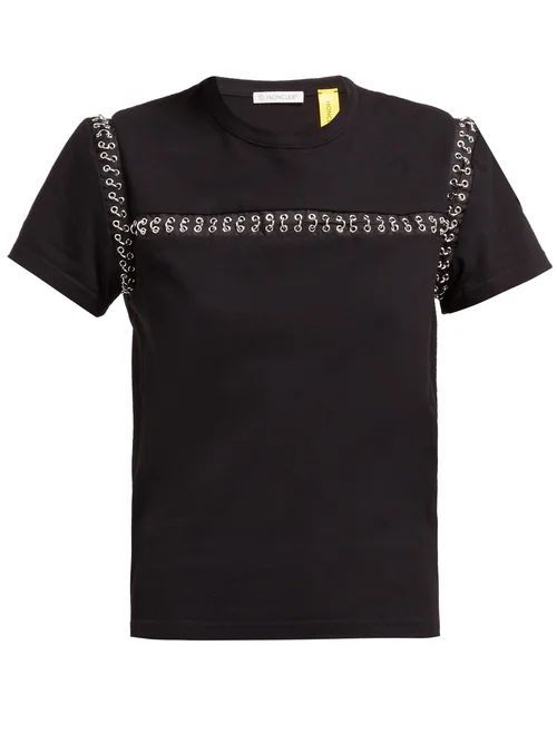Chain Seams Cotton T-shirt - Womens - Black