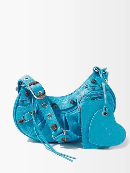 Cagole Xs Croc-effect Leather Shoulder Bag - Womens - Blue