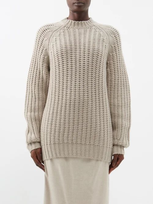 Budapest Ribbed Cashmere Sweater - Womens - Taupe