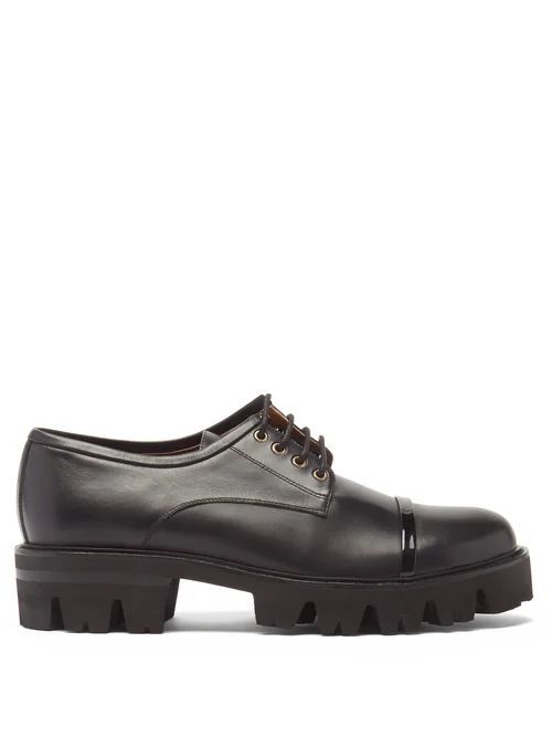 Bryn Chunky-sole Leather Derby Shoes - Womens - Black