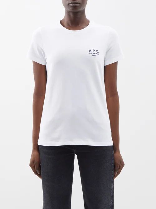 Denise Logo-embroidered Cotton-jersey T-shirt - Womens - White