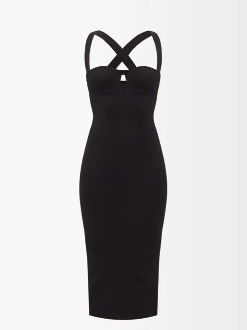 Diana Cutout Midi Dress - Womens - Black