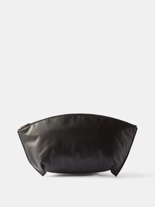 Dante Xl Leather Clutch Bag - Womens - Black