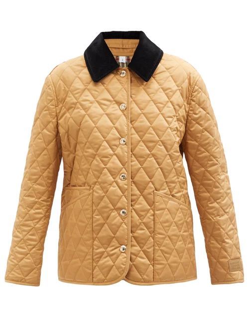 Dranefeld Corduroy-collar Quilted Jacket - Womens - Camel