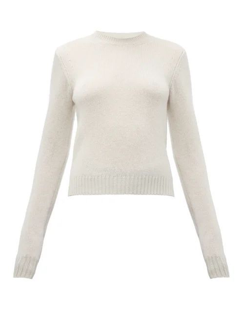 Cropped Cashmere-blend Sweater - Womens - Ivory