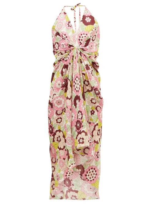 Dodo Bar Or - Jennifer Gathered Floral-print Cotton Dress - Womens - Pink Print