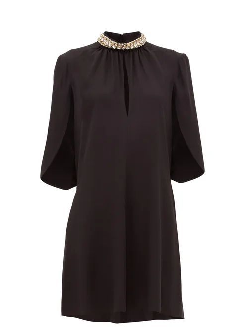 Crystal-embellished Crepe Dress - Womens - Black