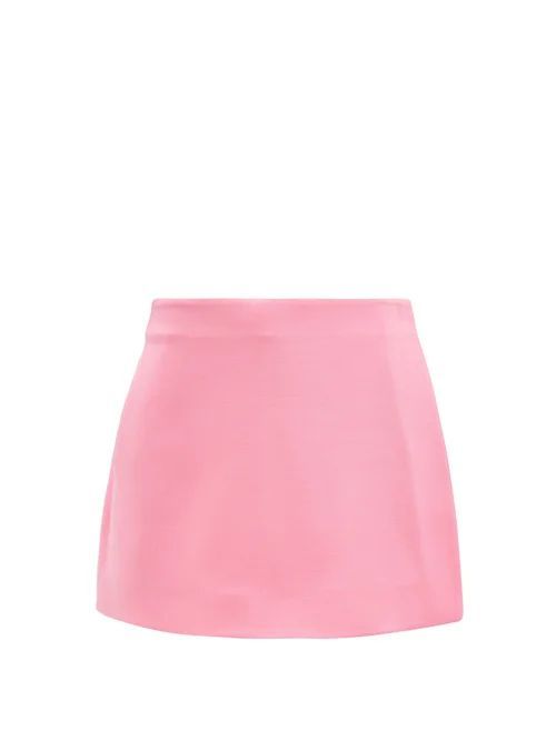 Crepe Couture Wool-blend Mini Skort - Womens - Pink