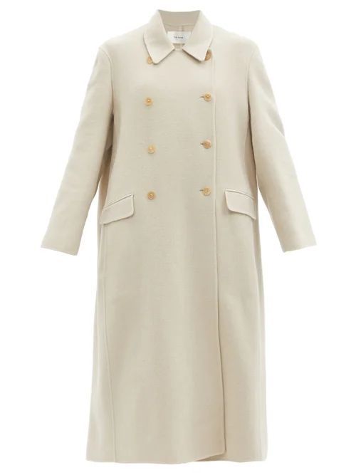 Dilona Double-breasted Cashmere-blend Twill Coat - Womens - Beige