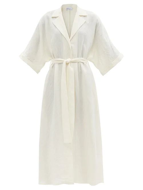 Dolman-sleeve Creased Shirt Dress - Womens - Ivory