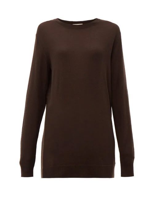 Fine-gauge Cashmere Sweater - Womens - Dark Brown
