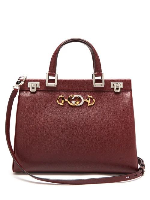 Gucci - Zumi Medium Leather Handbag - Womens - Burgundy