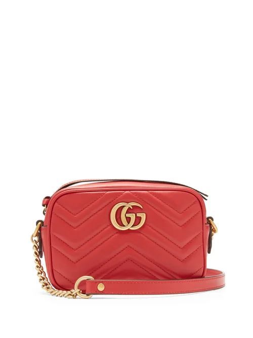 Gucci - GG Marmont Mini Quilted-leather Cross-body Bag - Womens - Red