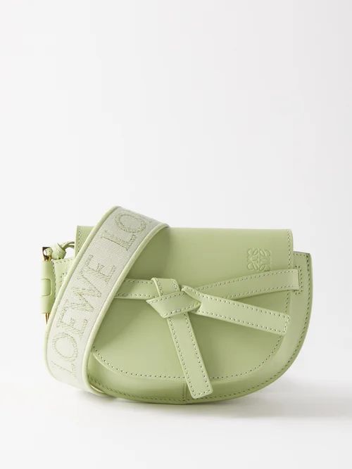 Gate Mini Leather Cross-body Bag - Womens - Light Green