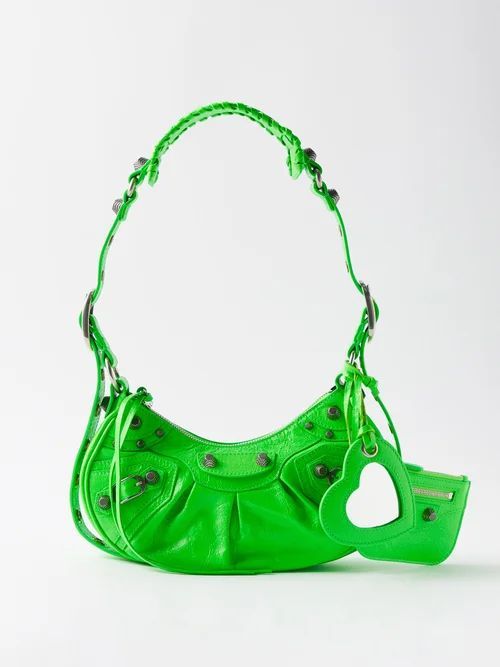 Le Cagole Xs Leather Shoulder Bag - Womens - Green