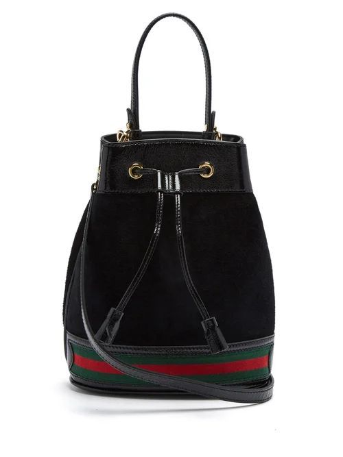 Gucci - Ophidia Suede Bucket Bag - Womens - Black Multi