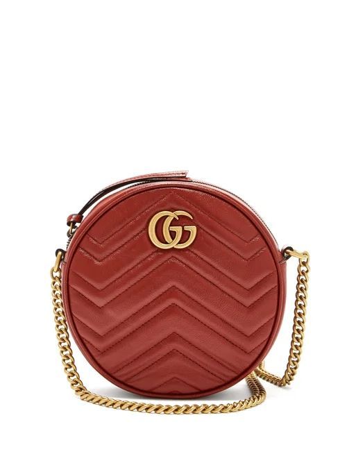 Gucci - GG Marmont Circular Leather Cross-body Bag - Womens - Red