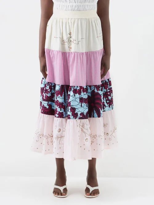 Kendima Patchworked Cotton Skirt - Womens - Multi